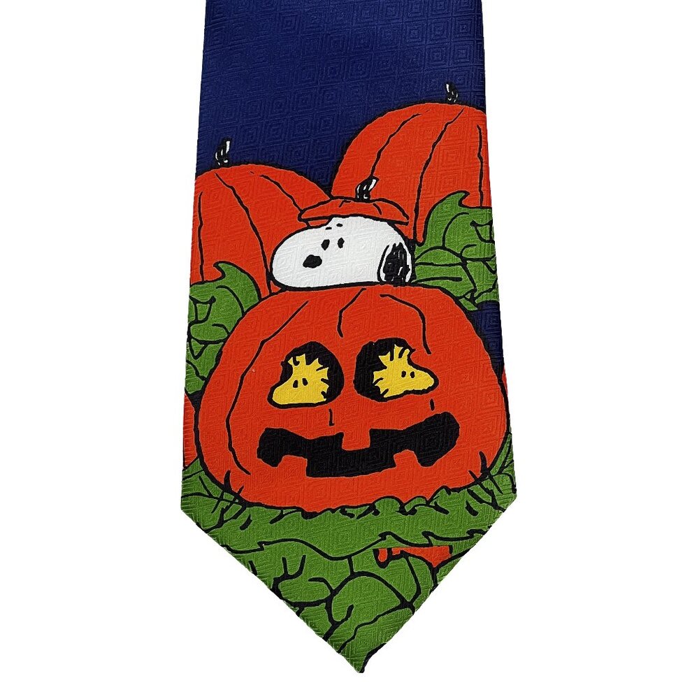 '90s Vintage Peanuts Halloween Tie Snoopy Woodstock Collectible Iconic Pop Art
